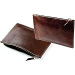 Silberne Vintage Geldtaschen mit Reißverschluss aus Leder 