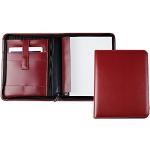 Rote Schreibmappen & Collegemappen mit Reißverschluss DIN A4 aus Leder 