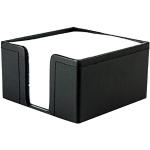 DELMON VARONE - Zettelkasten Premium Leder Boxcalf schwarz, Zettelbox inkl. 500 Blatt Papier, Notizzettelbox in Echtleder für Schreibtisch & Büro, Ideal zum Notieren von Gedanken, Ideen & Notizen