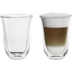 DeLonghi Latte Macchiato Gläser 220 ml mit Kaffee-Motiv aus Glas doppelwandig 2-teilig 