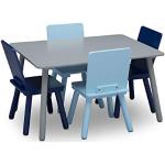 Delta Children Kids Table and Chair Set (4 Chairs Included) - Ideal for Arts & Crafts, Snack Time, Homeschooling, Homework & More - Greenguard Gold Certified, Grey/Blue