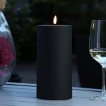 Schwarze 20 cm LED Kerzen mit beweglicher Flamme aus Kunststoff 1-teilig 