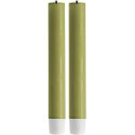 Olivgrüne 15 cm LED Stabkerzen 2-teilig 