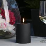 Schwarze 10 cm LED Kerzen mit beweglicher Flamme aus Kunststoff 1-teilig 