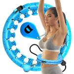 DEMISEL Smart Hula Hoop mit Ball Kugel Fitnessreifen Leise Gewicht Breite Einstellbar Nicht Fallend Massage-Noppen für Erwachsene und Kinder zum abnehmen Gewichtsreduktion Fitness, Blau