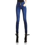 Blaue Sexy Slim Fit Jeans aus Baumwolle enganliegend für Damen Weite 30 
