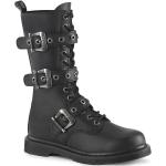 Schwarze Demonia Schuhe mit Reißverschluss aus Leder Größe 42 mit Absatzhöhe über 9cm 