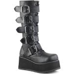 Schwarze Punk Demonia Trashville Schuhe aus Leder Größe 42 