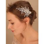Weiße Elegante Haarkämme Hochzeit aus Kristall mit Strass für Damen für die Braut 