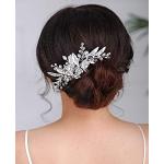 Silberne Blumenmuster Elegante Haarkämme Hochzeit aus Kristall mit Strass für die Braut 