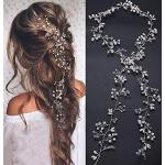 Rosa Haarbänder mit Perlen aus Kristall für die Braut 