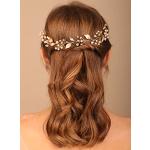 Goldener Eleganter 20er Jahre Haarschmuck mit Perlen aus Kristall für Damen für die Braut 