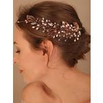 Goldener Vintage 20er Jahre Haarschmuck mit Perlen mit Strass für Damen für die Braut 