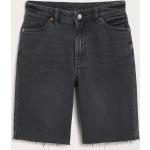 Schwarze Monki Denim Bio Maxi High Waist Shorts aus Baumwolle für Damen Größe XL für den für den Sommer 