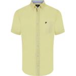 Pastellgelbe Unifarbene Button Down Kragen Herrenjeanshemden aus Denim Größe XXL 