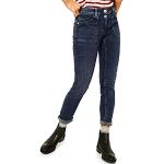 Reduzierte Dunkelblaue Bestickte CECIL Slim Fit Jeans aus Denim für Damen Größe M Weite 28 