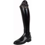 Reduzierte Schwarze Rahmengenähte Schuhe mit Pferdemotiv mit Reißverschluss in Normalweite aus Kalbsleder Wasserabweisend für Damen Größe 38 