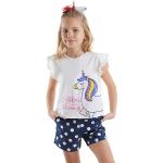 Reduzierte Weiße Meme / Theme Einhorn Rundhals-Ausschnitt Printed Shirts für Kinder & Druck-Shirts für Kinder aus Baumwolle für Mädchen Größe 98 