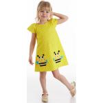 Reduzierte Gelbe Gepunktete Rundhals-Ausschnitt Gemusterte Kinderkleider mit Reißverschluss aus Baumwolle für Mädchen Größe 122 