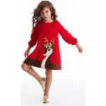Reduzierte Rote Bestickte Rundhals-Ausschnitt Bestickte Kinderkleider aus Baumwolle für Mädchen Größe 122 