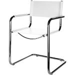 Weiße Shabby Chic Konferenzstühle & Besucherstühle aus Leder mit Armlehne Breite 50-100cm, Höhe 50-100cm, Tiefe 50-100cm 