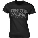 Schwarze Kurzärmelige Depeche Mode Damenfanshirts aus Baumwolle Größe L 