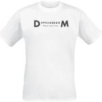 Depeche Mode T-Shirt - Logo Skull Stripe - S bis XL - für Männer - Größe S - weiß - Lizenziertes Merchandise