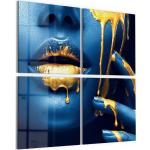 Blaue Moderne XXL Glasbilder aus Glas 100x100 