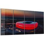 Moderne FC Bayern XXL Glasbilder aus Glas Querformat 60x120 4-teilig 