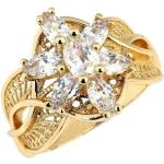 Goldene Der Herr der Ringe Vergoldete Ringe matt aus Silber mit Zirkonia für Damen Größe 58 