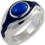 Blaue Der Herr der Ringe Herrenringe matt aus Silber Größe 58 