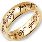 Der Herr der Ringe Goldring »Der Eine Ring - Gold, 10004073, 10004074, 10004075«, Made in Germany, goldfarben, Gelbgold 333, Gelbgold 333