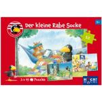 Der kleine Rabe Socke - Puzzle 3x49 Teile - deutsch