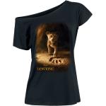 Schwarze König der Löwen Rundhals-Ausschnitt T-Shirts mit Löwen-Motiv für Damen Größe XXL 