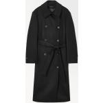 Schwarze COS Trenchcoats mit Knopf für Damen Größe L 