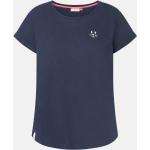 Marineblaue Derbe Hamburg Bio Nachhaltige Rundhals-Ausschnitt T-Shirts aus Baumwolle für Damen 