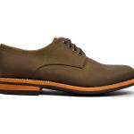 Olivgrüne Business Derby Schuhe aus Leder rutschfest für Herren 