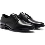 Schwarze Business Derby Schuhe mit Schnürsenkel aus Leder leicht für Herren Größe 44 