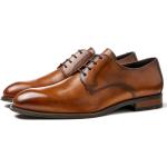 Braune Business Derby Schuhe mit Schnürsenkel aus Leder leicht für Herren Größe 42,5 