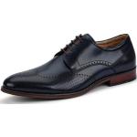 Marineblaue Business Digel Spitze Derby Schuhe aus Leder für Herren Größe 44 