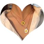 Goldene Boho Perlenketten mit Gänseblümchen-Motiv für Damen für Partys 