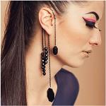 Schwarze Gothic Lange Ohrringe für Damen zum Abschlussball 