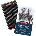 Graue Derwent Bleistifte HB aus Metall 12-teilig 
