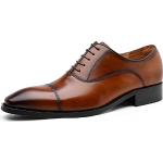 Braune Business Derby Schuhe mit Schnürsenkel aus Leder rutschfest für Herren Größe 45 