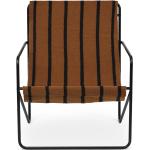 Schwarze Moderne Ferm Living Stripe Nachhaltige Lounge Sessel aus Kunststoff Outdoor 