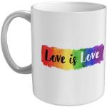 Weiße LGBT Kaffeetassen 300 ml mit Kaffee-Motiv aus Keramik spülmaschinenfest 