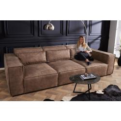 Design 3-Sitzer Sofa BOSSA NOVA 255cm antik taupe Microfaser Couch Wohnzimmer