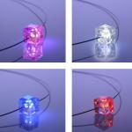 Design 4er Set Damen Schmuck Halsketten mit Kristal Element "Firejewel Solitaire Cube Crystal"