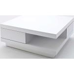 Weiße Moderne Topdesign Quadratische Hochglanz-Couchtische lackiert mit Schublade Breite 50-100cm, Höhe 0-50cm, Tiefe 50-100cm 