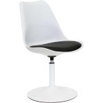 Weiße Retro Doncosmo Designer Stühle aus Kunstleder gepolstert Breite 0-50cm, Höhe 50-100cm, Tiefe 50-100cm 